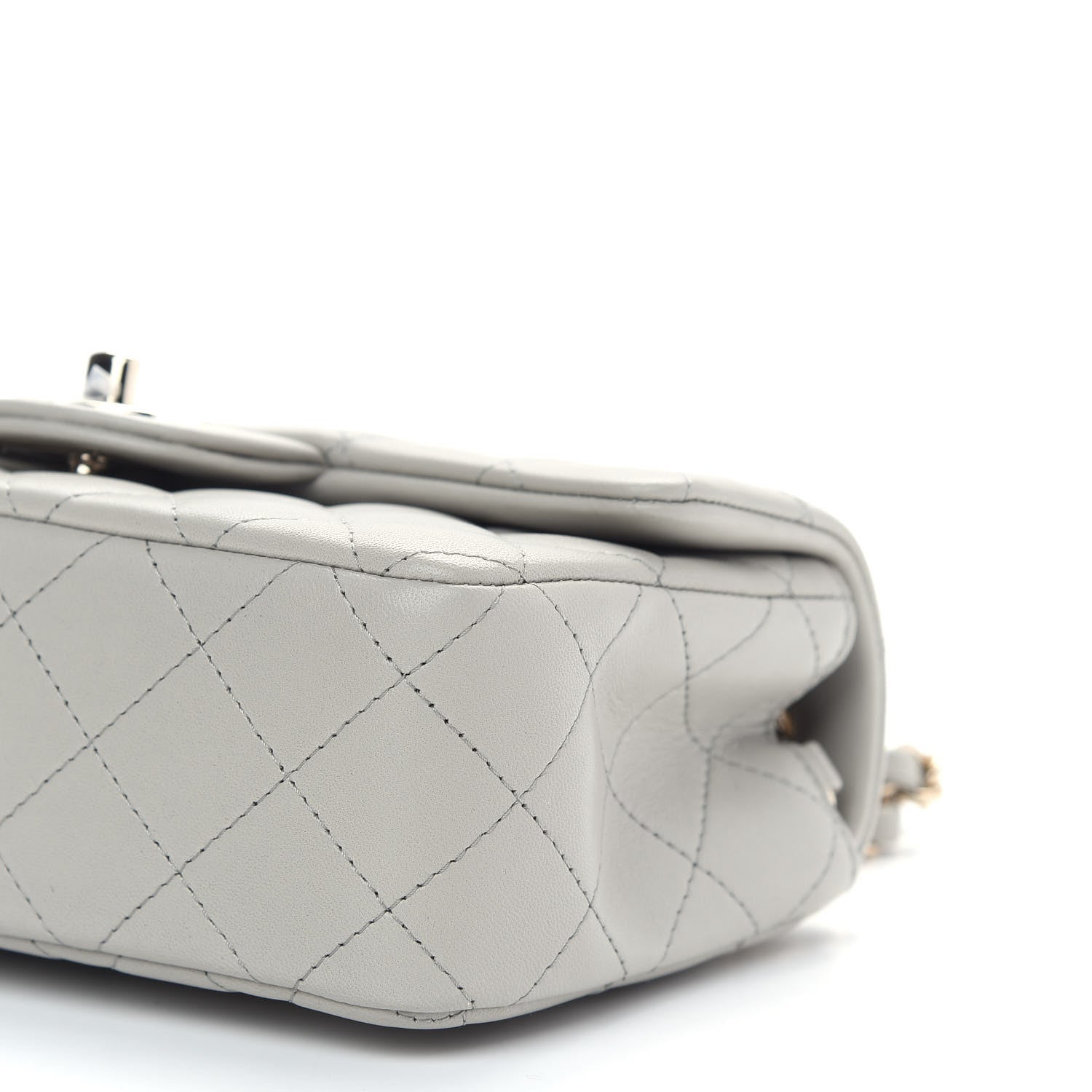 Chanel Lambskin Quilted Mini Rectangular Flap Grey 9 of 9