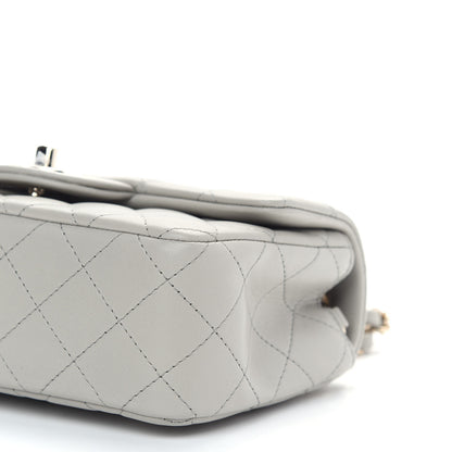 Chanel Lambskin Quilted Mini Rectangular Flap Grey 9 of 9