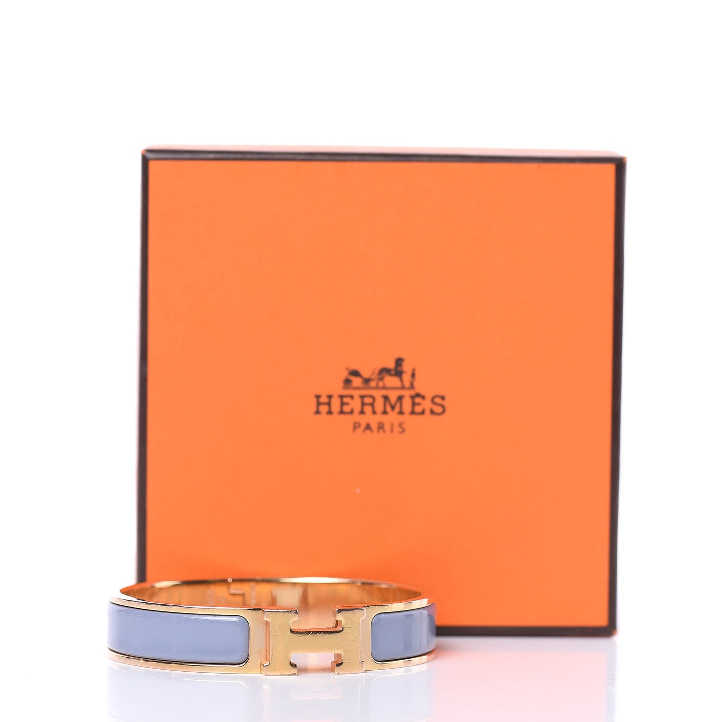 Enamel Clic Clac H Narrow Bracelet PM Bleu Lin