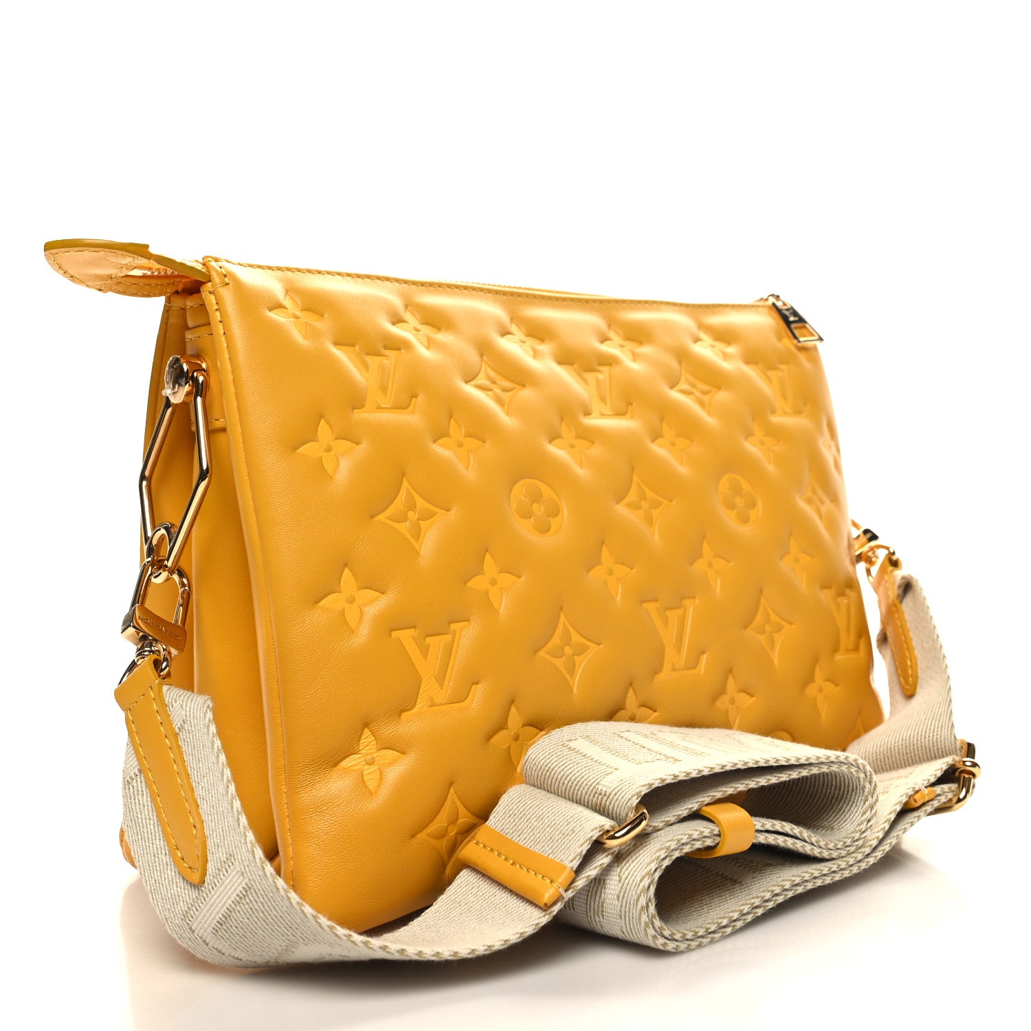 Louis Vuitton Lambskin Embossed Monogram Coussin PM Sunflower 3 of 11