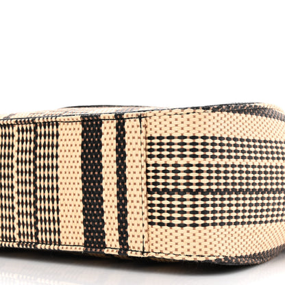 Stella McCartney Raffia Striped Perforated Logo Mini Crossbody Black 9 of 9