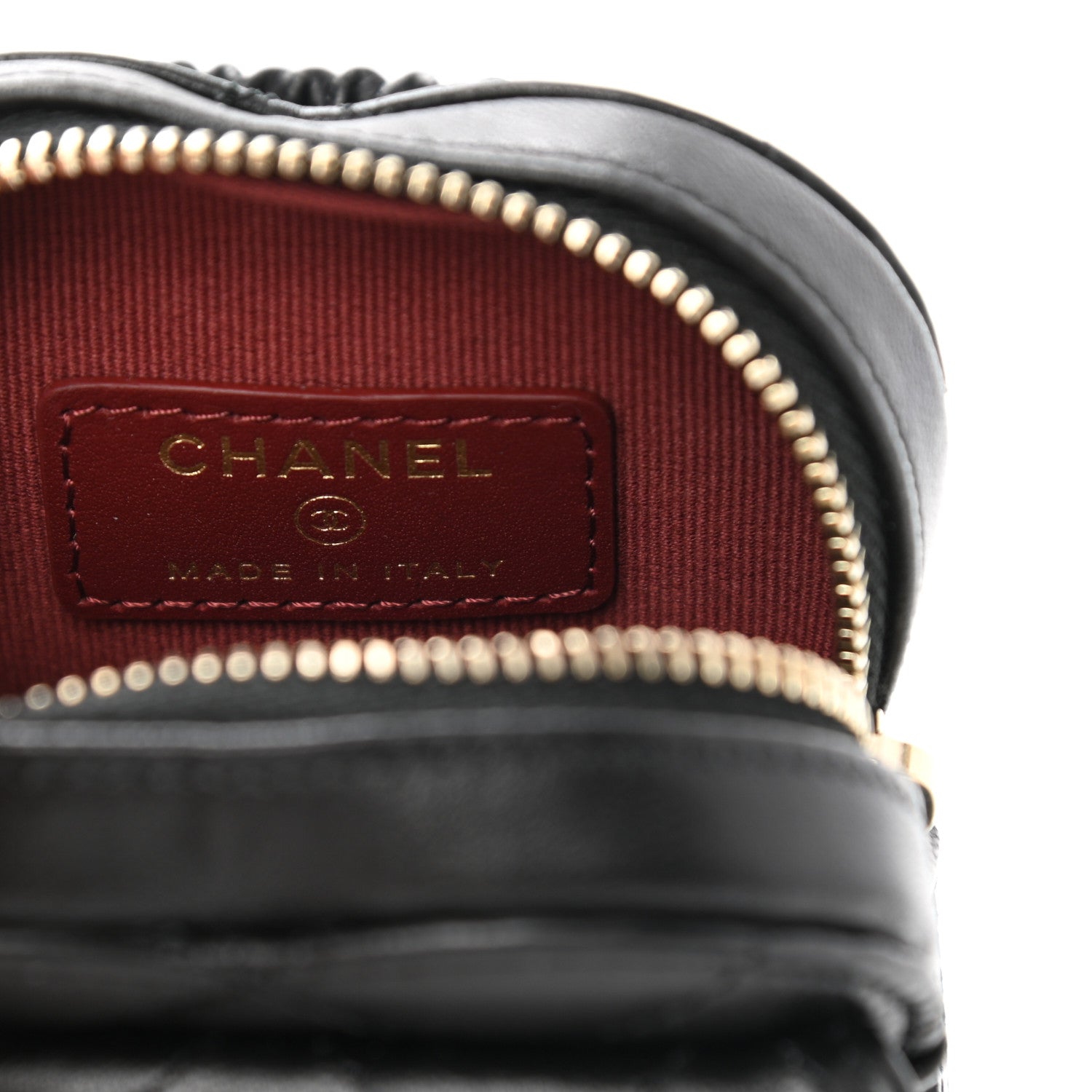 Chanel Lambskin Quilted CC In Love Heart Zipped Arm Coin Purse Black 5 of 7