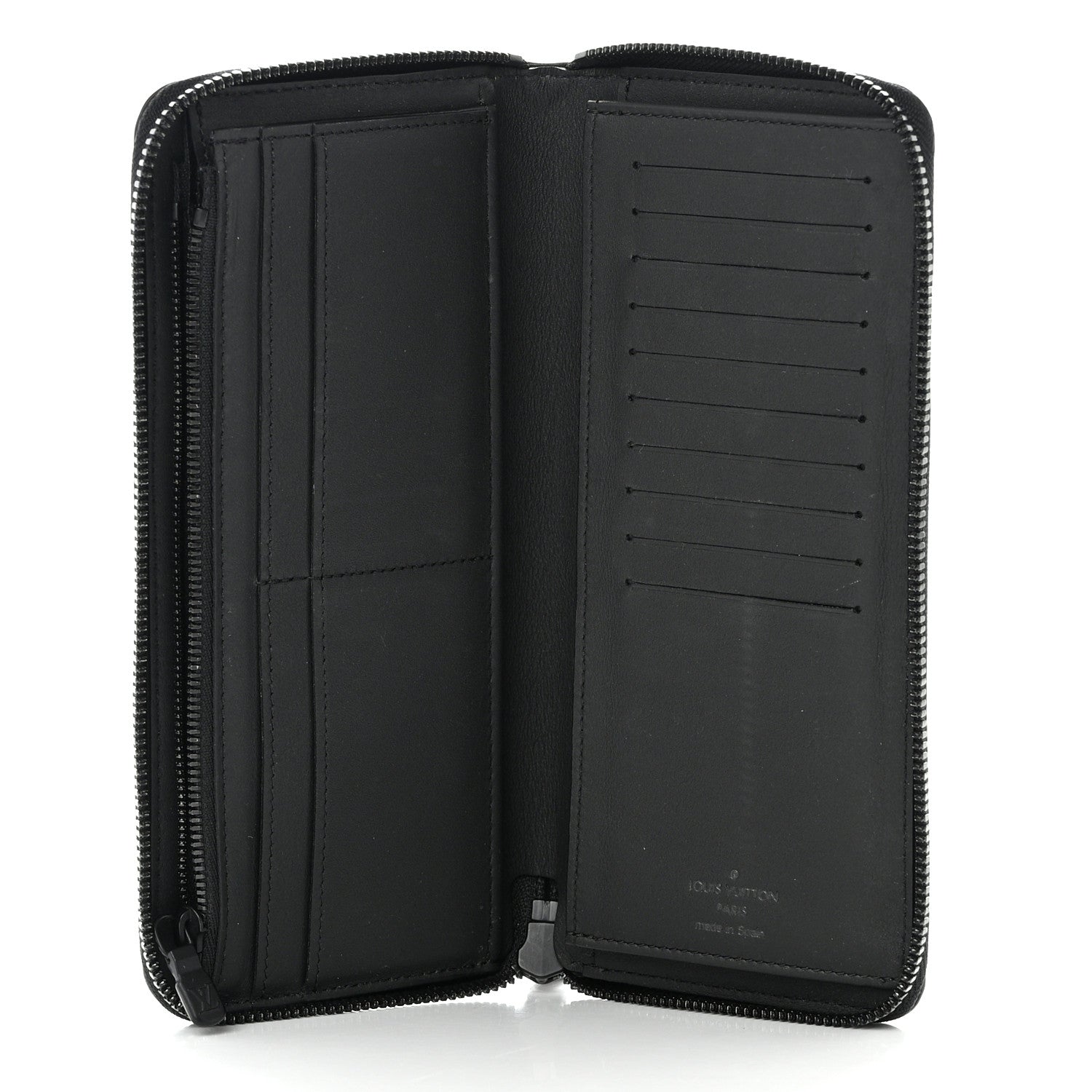 Louis Vuitton Calfskin Monogram Shadow Vertical Zippy Wallet Black 5 of 6