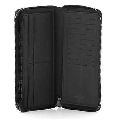 Louis Vuitton Calfskin Monogram Shadow Vertical Zippy Wallet Black 5 of 6