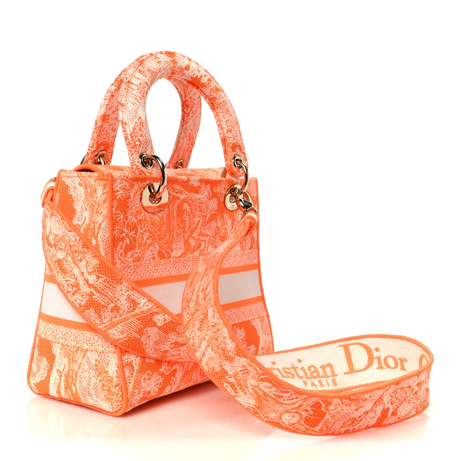 Christian Dior Canvas Toile De Jouy Reverse Embroidered Medium