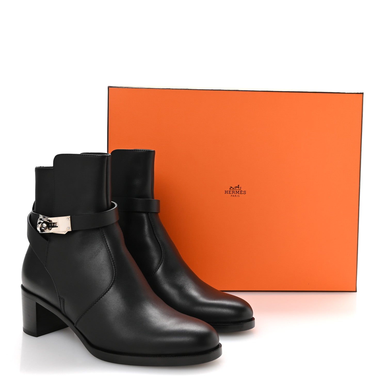 Hermes Calfskin Frenchie 50 Ankle Boots 37.5 Black 9 of 9