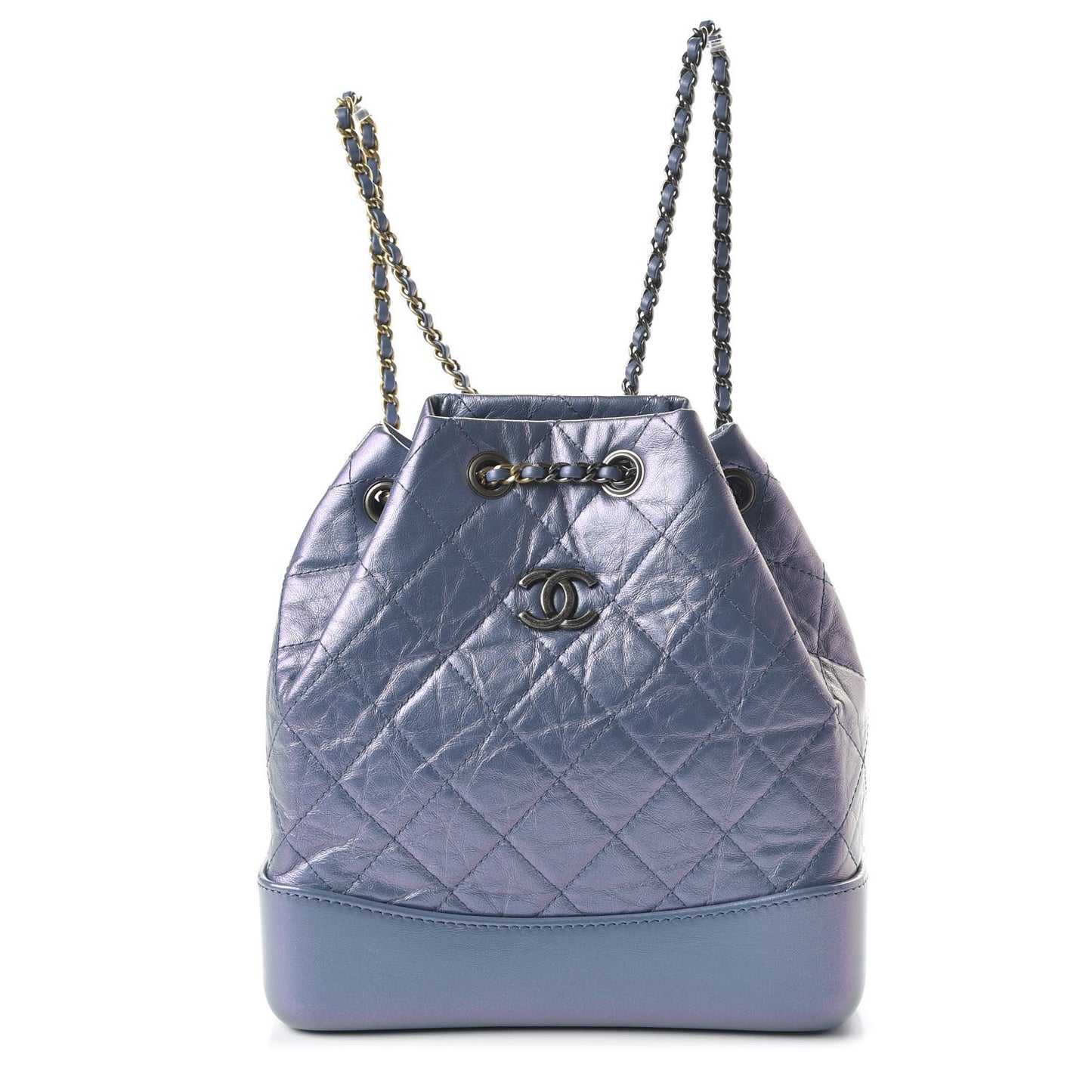 Iridescent Lambskin Calfskin Small Quilted Gabrielle Backpack Light Purple