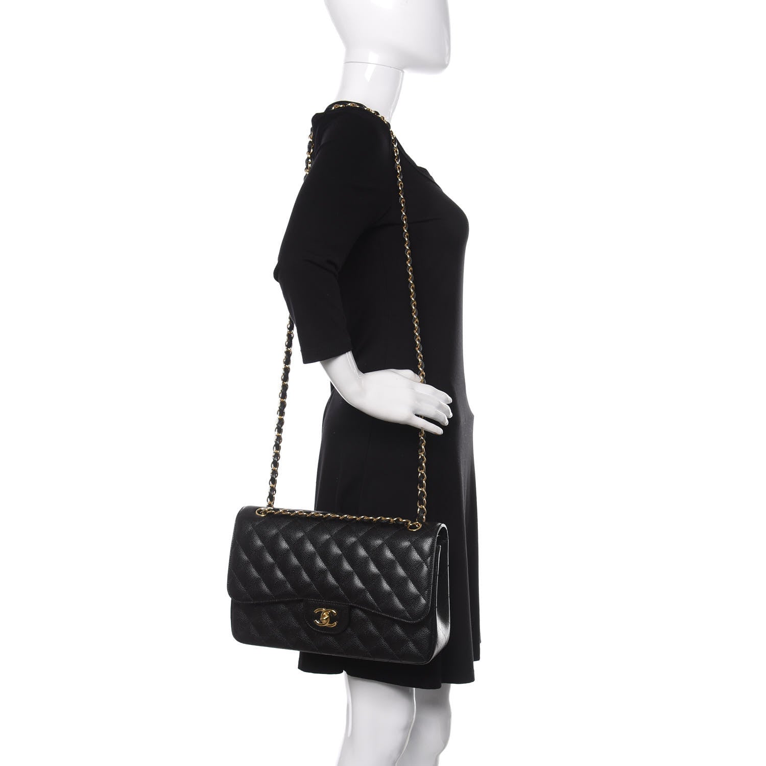 Chanel Caviar Quilted Jumbo Double Flap Black 3 of 11