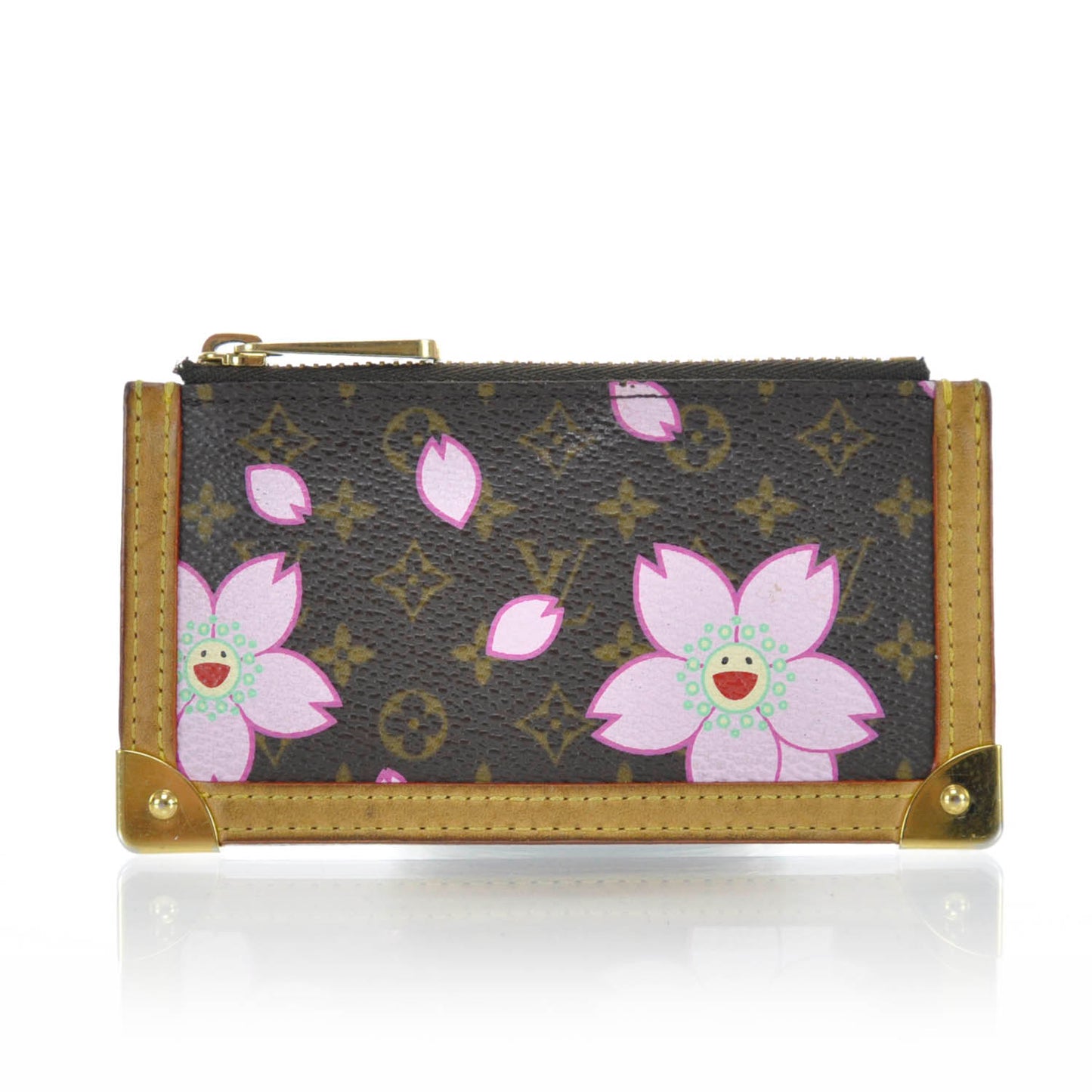 Monogram Cherry Blossom Key Pouch Brown