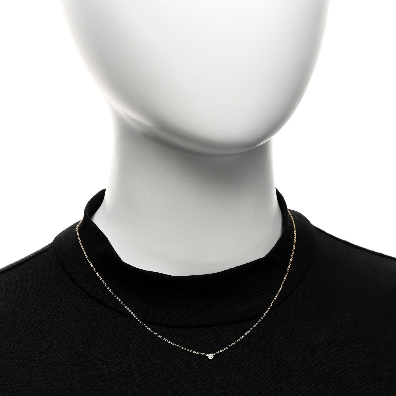 Tiffany 18K Yellow Gold Diamond .05ct Elsa Peretti Diamonds by the Yard Pendant Necklace 2 of 5