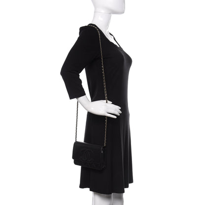 Chanel Goatskin Quilted Timeless CC Wallet On Chain WOC Black 2 of 12