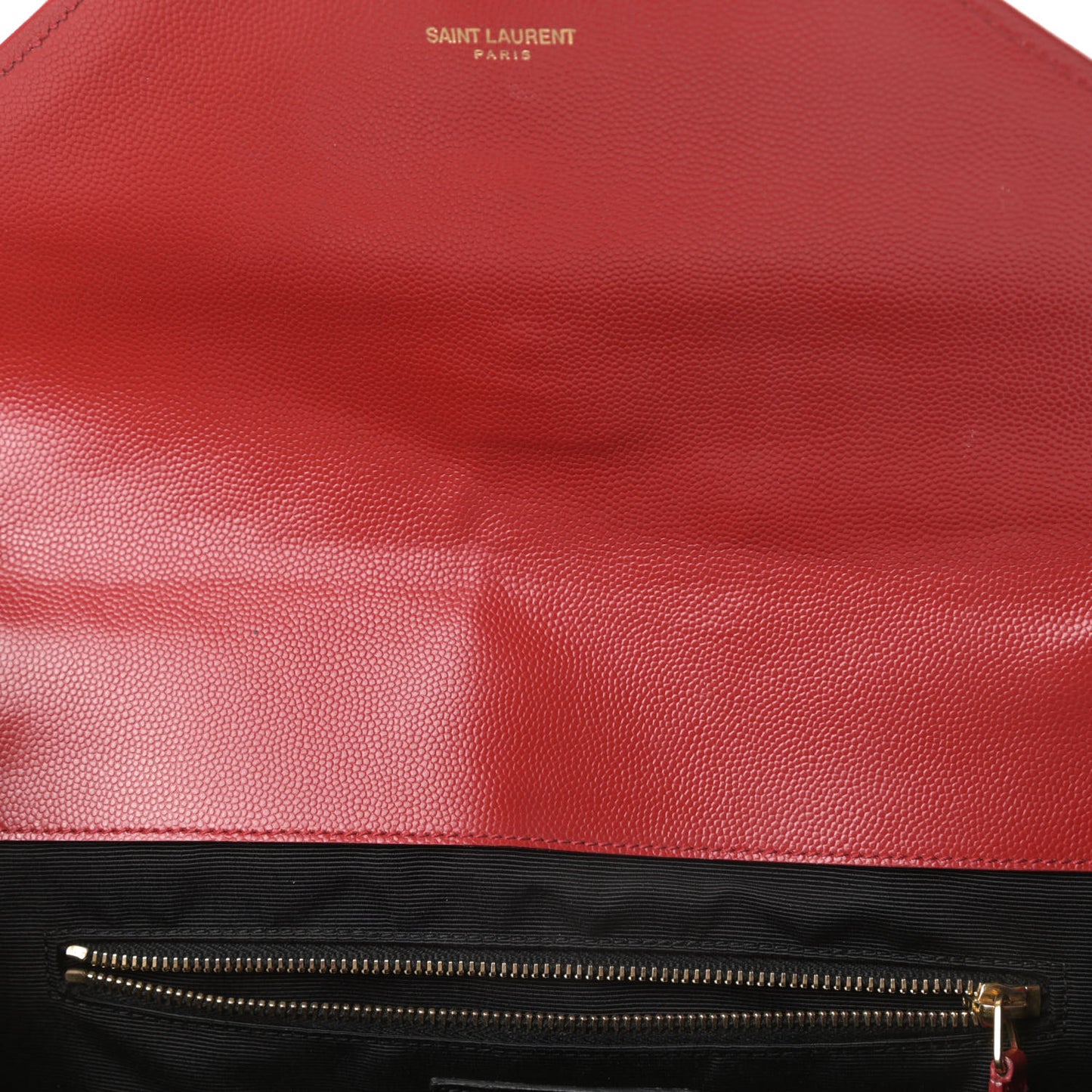 Grain De Poudre Matelasse Chevron Large Monogram Satchel Lipstick Red