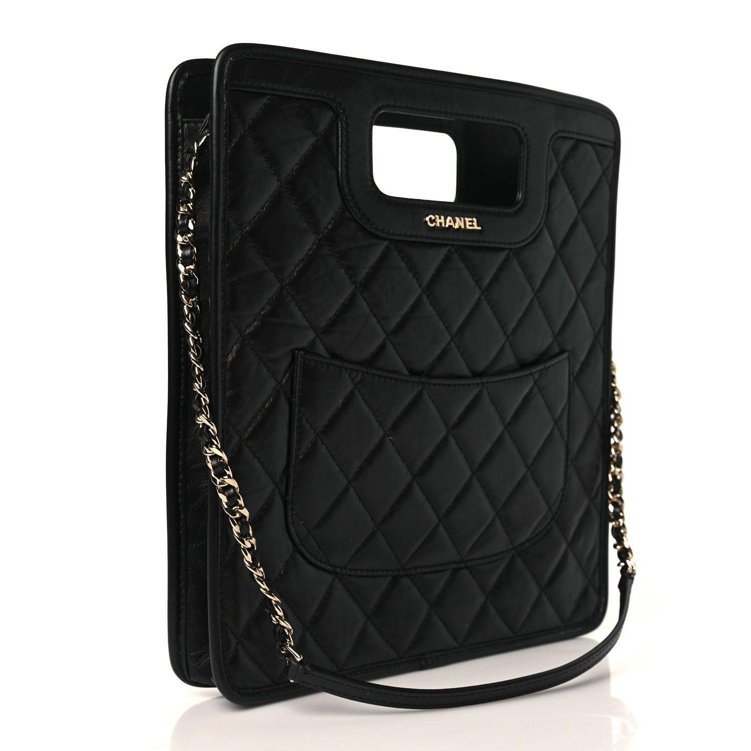 Chanel Aged Calfskin Small Charms Shopping Bag Black 2 of 8
