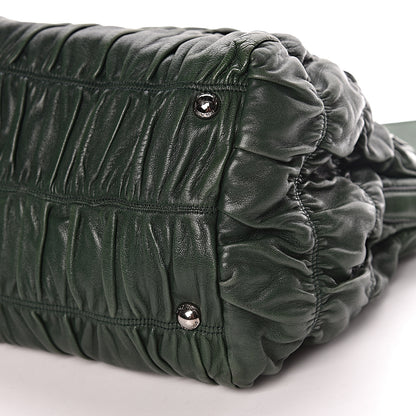 Prada Nappa Gaufre Double Zip Tote Green 21 of 22