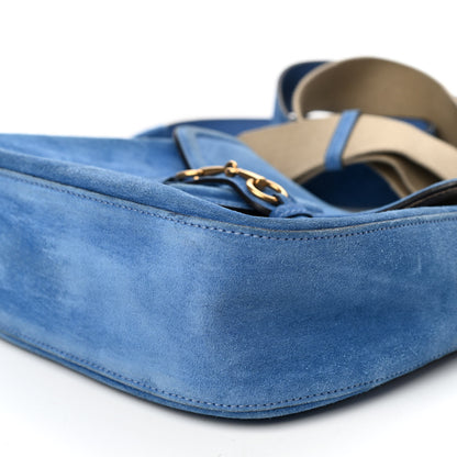 Gucci Suede Medium Lady Web Shoulder Bag Blue 9 of 9