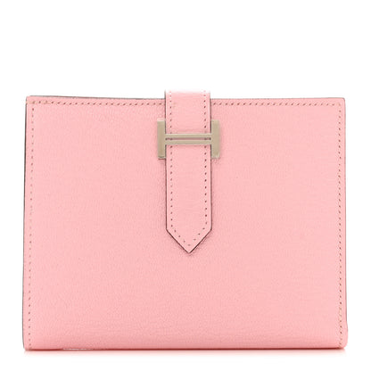 Hermes Chevre Mysore Bearn Compact Wallet Rose Sakura 1 of 7