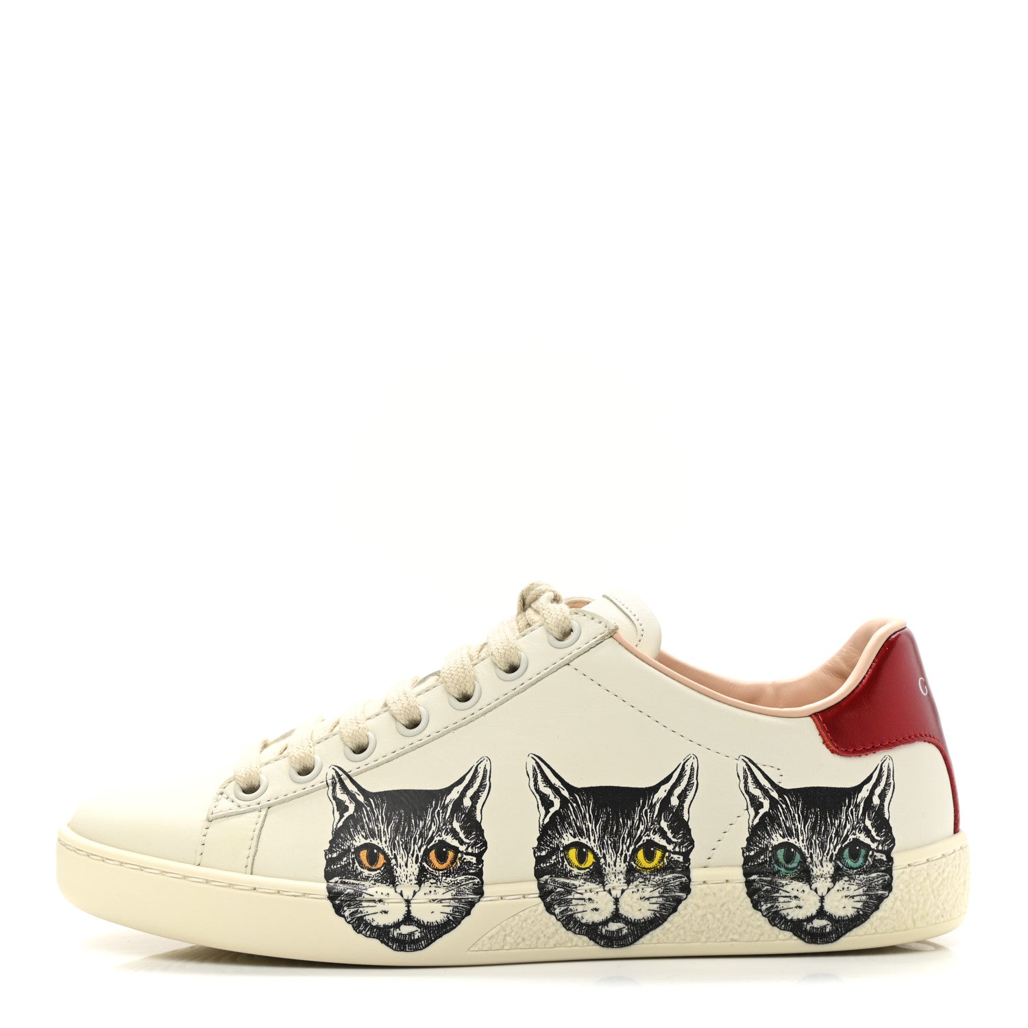 Gucci Calfskin Mystic Cat Print Womens Ace Sneakers 36 White 1 of 10