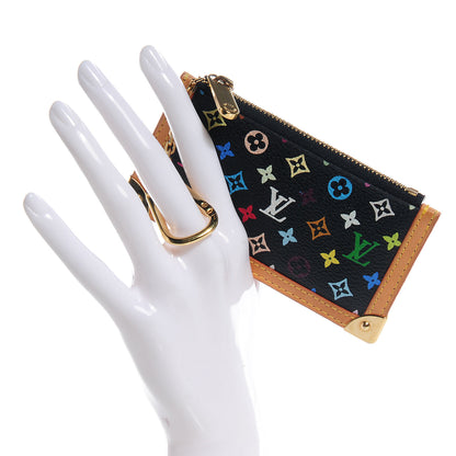 Louis Vuitton Monogram Multicolor Key Pouch Black 2 of 7
