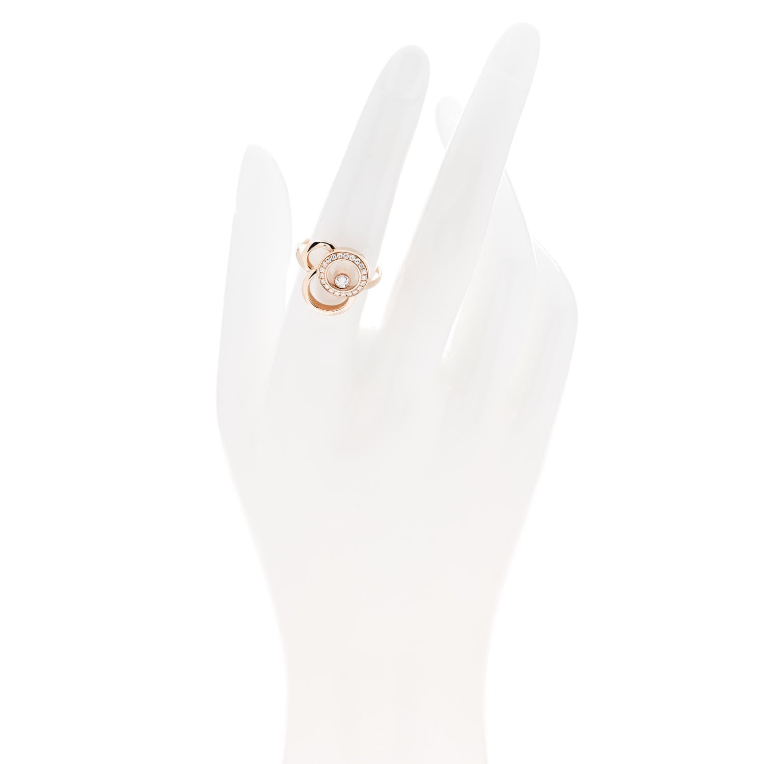 Chopard 18K Rose Gold Diamond Happy Bubbles Ring 54 6.75 2 of 7