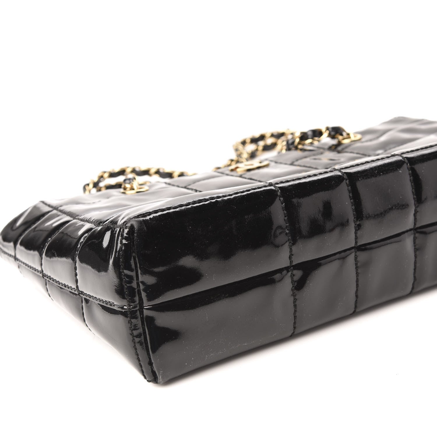 Chanel Patent Chocolate Bar CC Tote Black 6 of 9