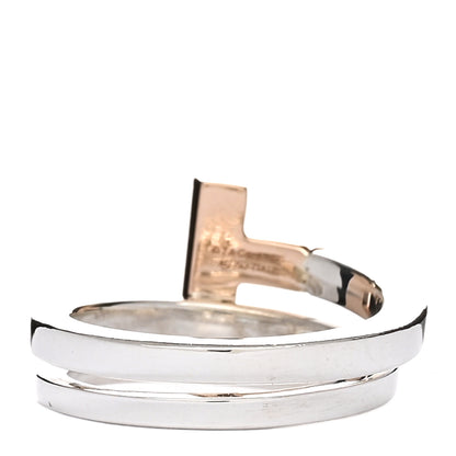 Tiffany 18K Rose Gold Sterling Silver T Square Wrap Ring 49 4.75 3 of 4