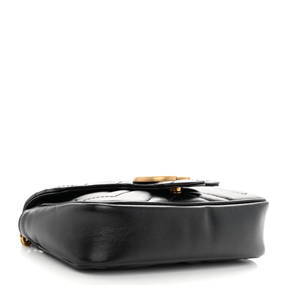Gucci Calfskin Matelasse Super Mini GG Marmont Shoulder Bag Black 4 of 10