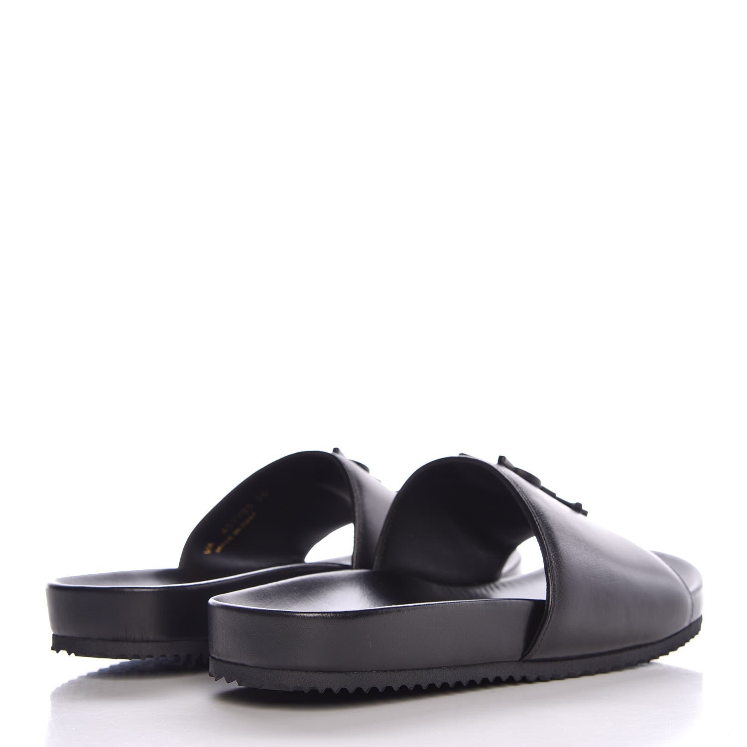 Saint Laurent Lambskin Joan Slide Sandals 38 Black 4 of 8