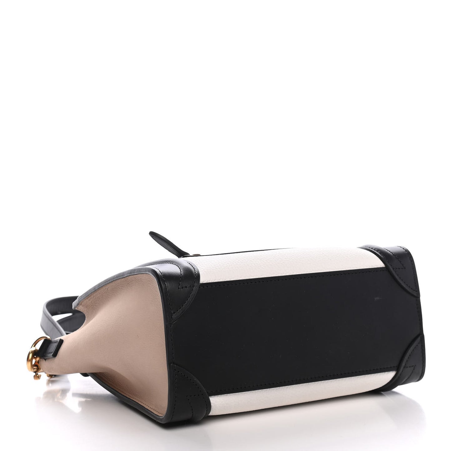 Smooth Drummed Calfskin Nano Tri-Color Luggage White