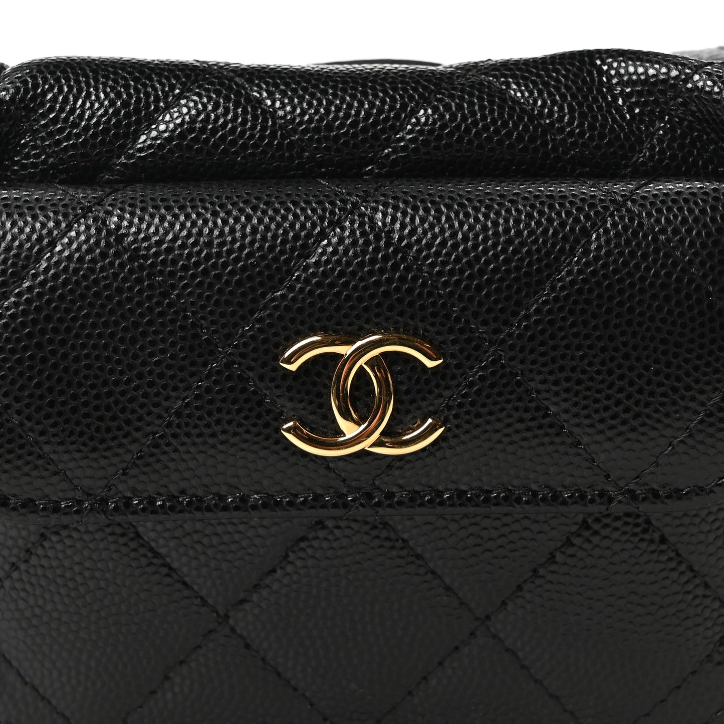 Caviar Quilted Polly Pocket Pouch Hobo Black