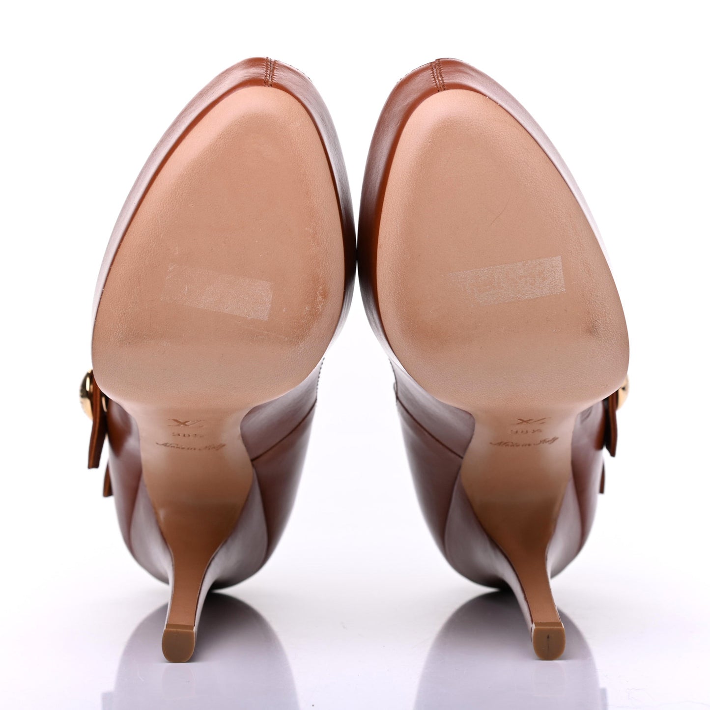 Calfskin Ritual Fetish Platform Pumps 38.5 Brown