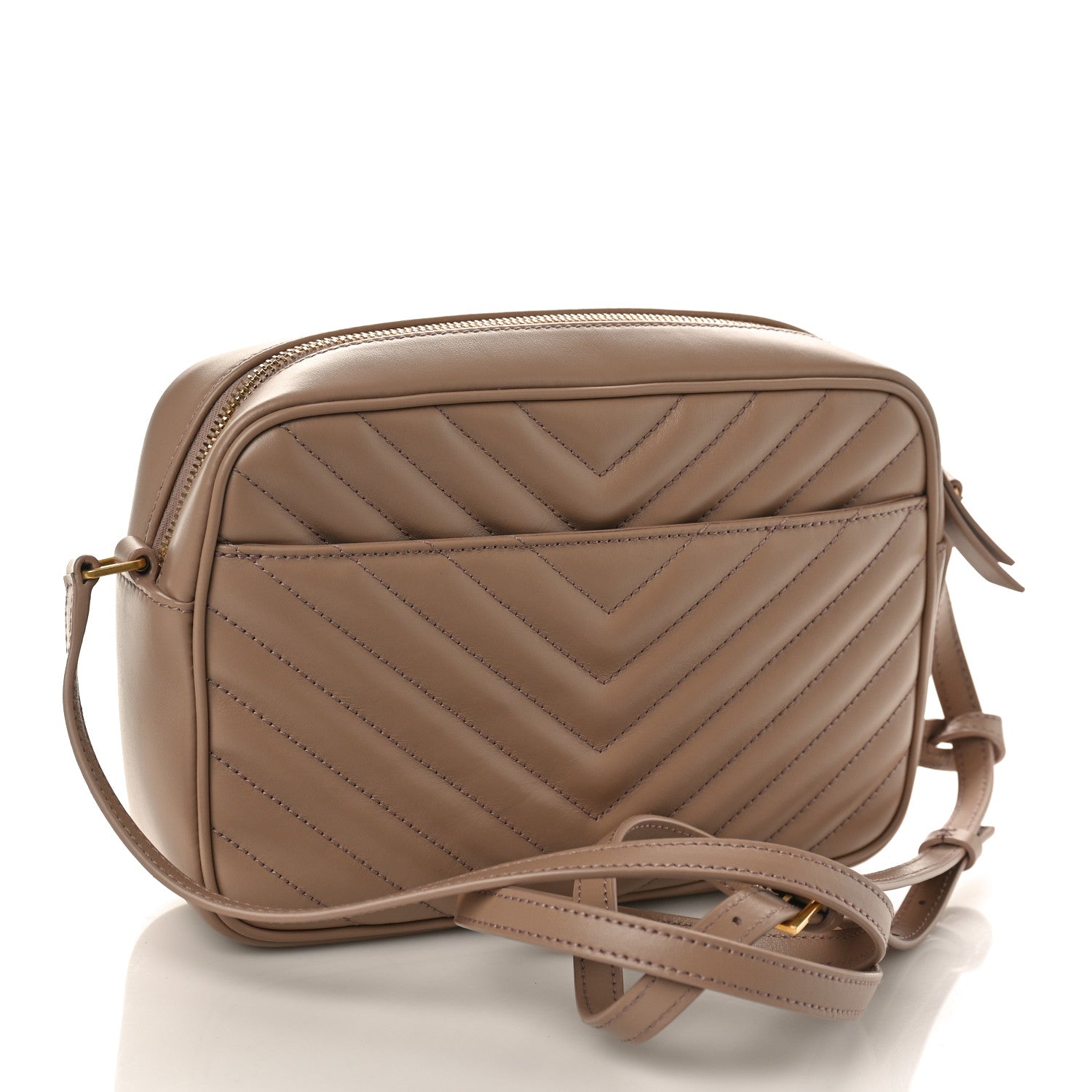 Saint Laurent Calfskin Matelasse Monogram Lou Camera Bag Taupe 3 of 8
