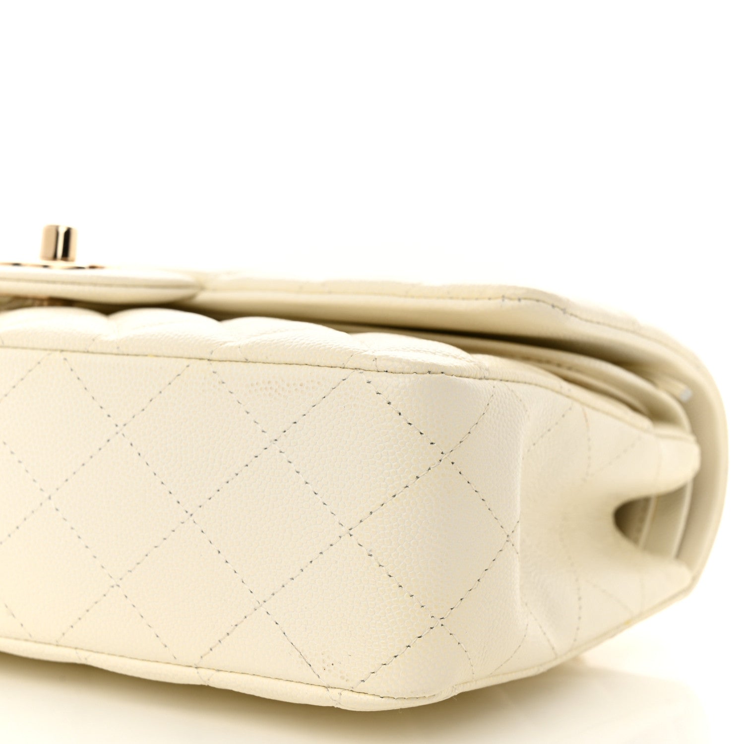 Chanel Caviar Quilted Medium Double Flap White 10 of 11