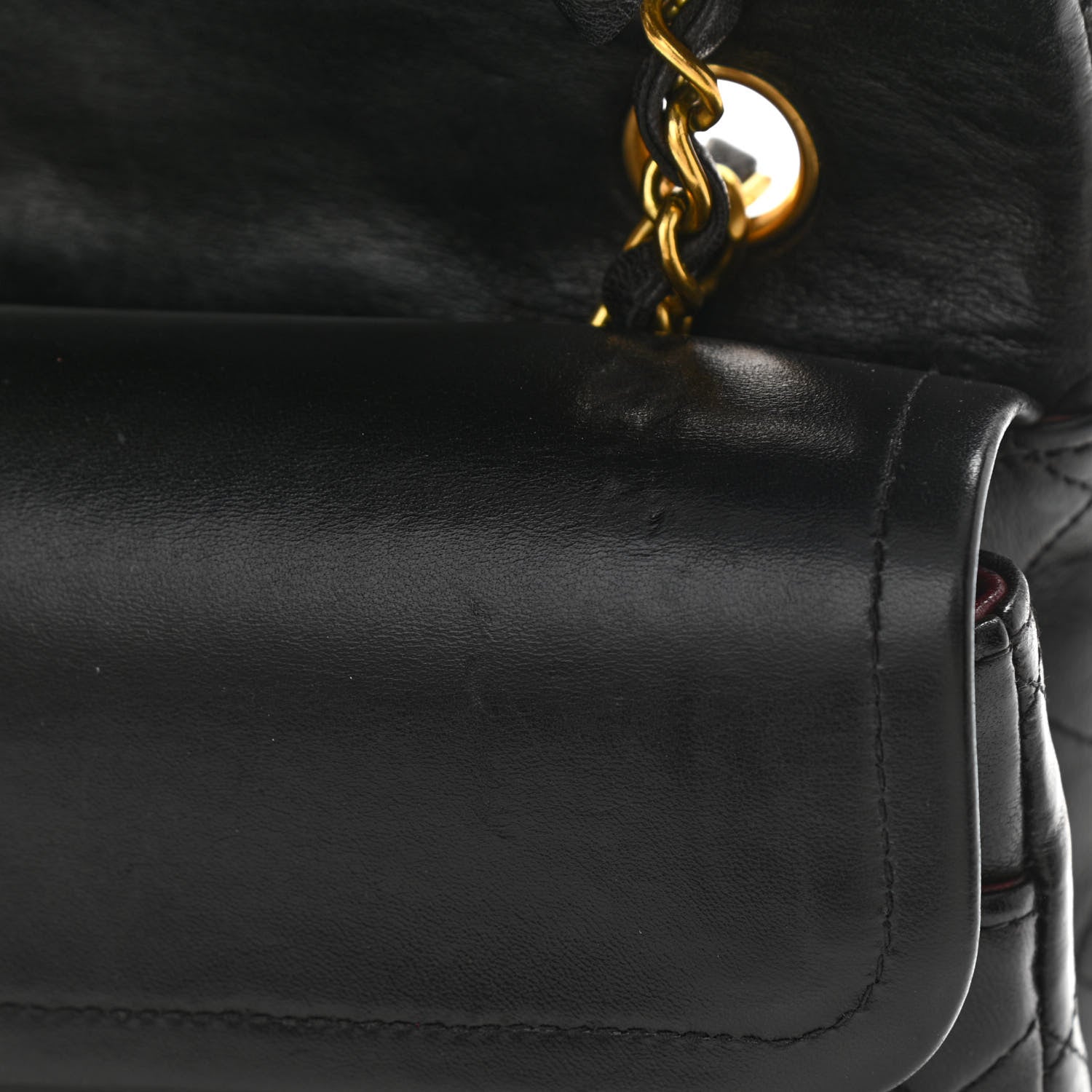 Chanel Lambskin Quilted Medium Double Flap Black 13 of 14