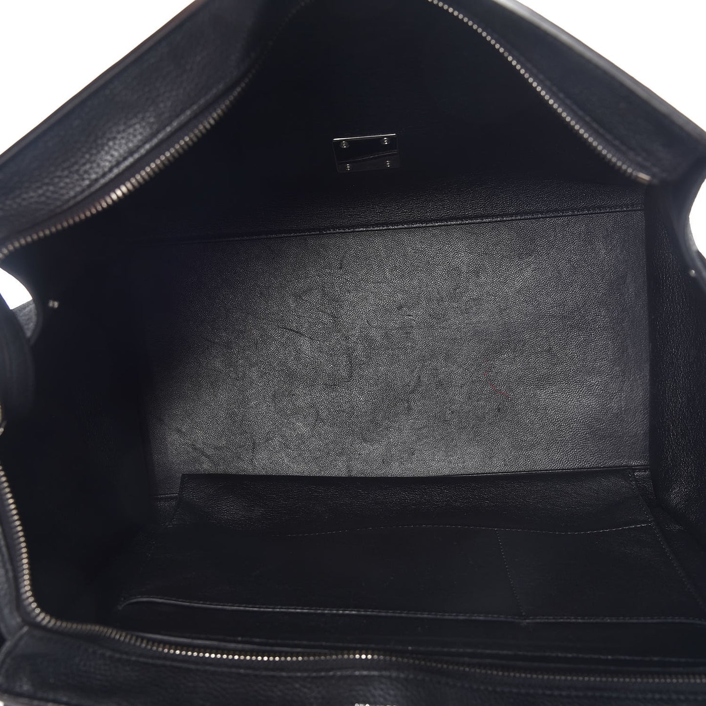 Drummed Calfskin Suede Large Trapeze Black