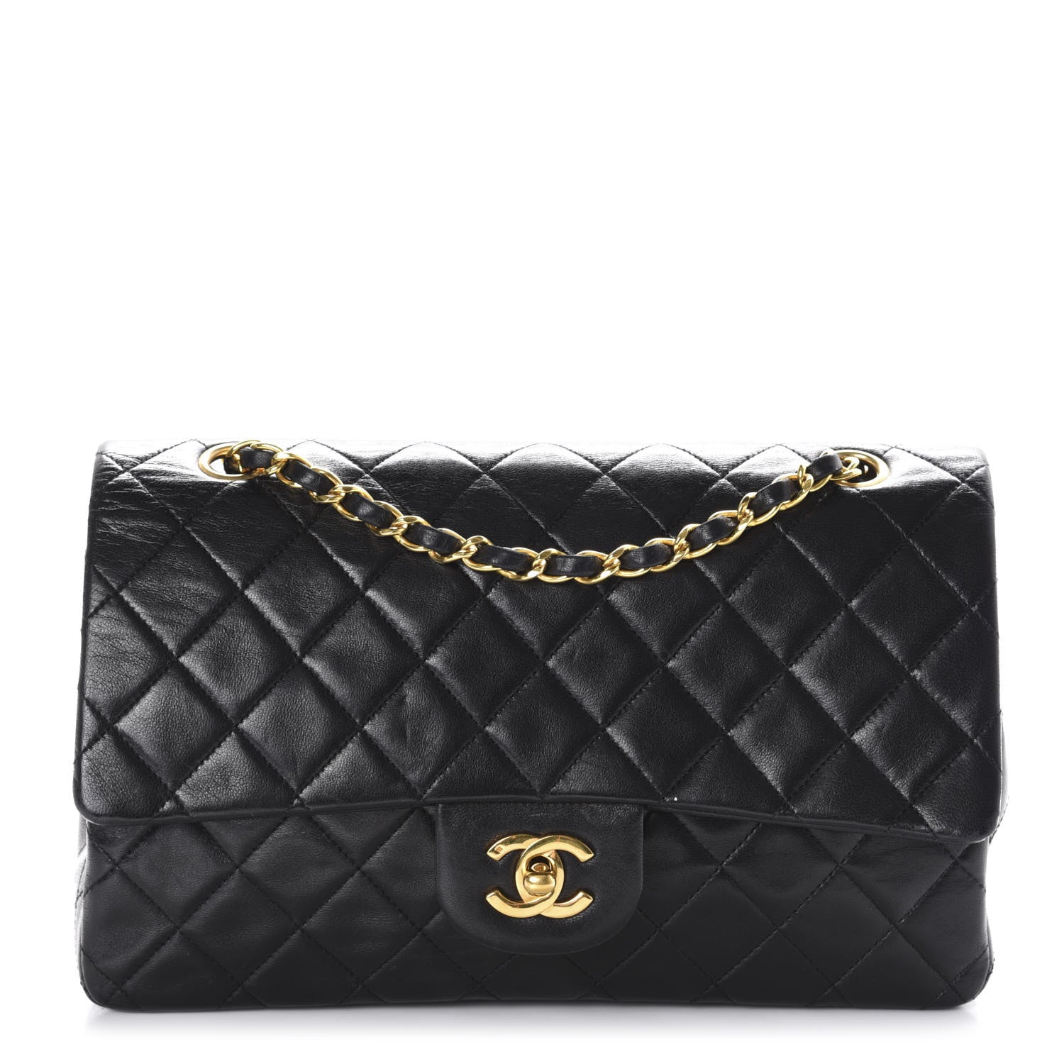 Chanel Lambskin Quilted Medium Double Flap Black 1 of 11