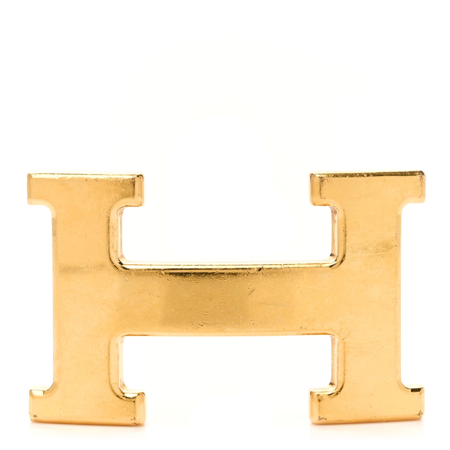 Polished 32mm H Belt Buckle Gold