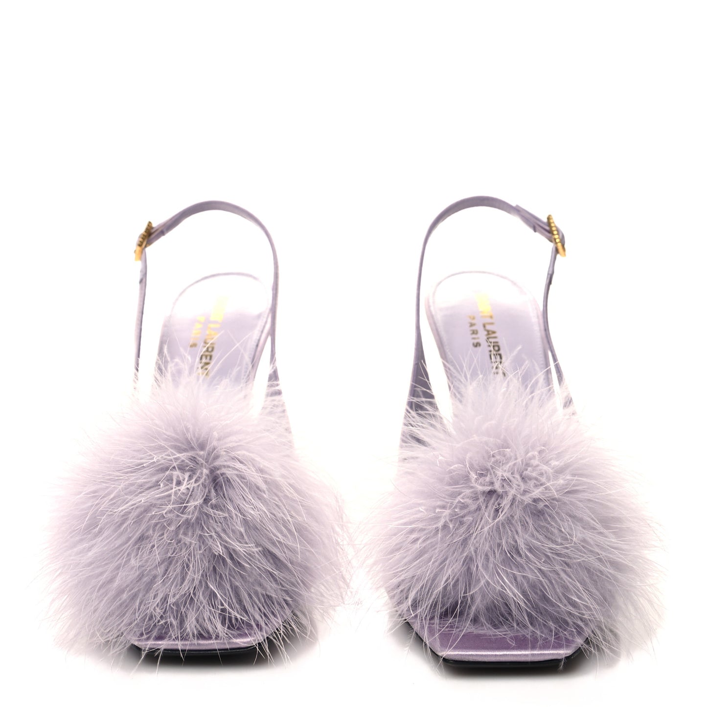 Crepe Satin Mae Feathered Sandals Slight 38.5 Poly Grey