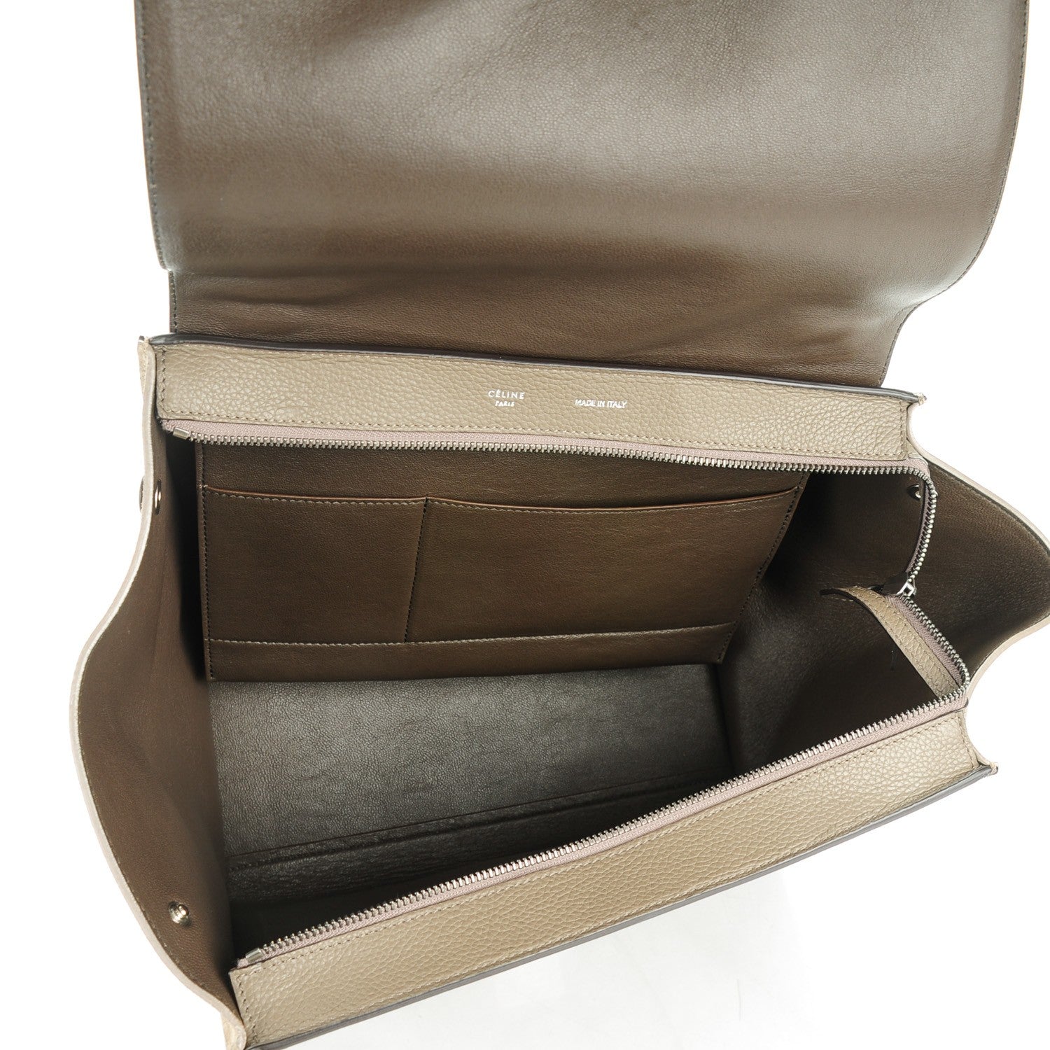 Celine Drummed Calfskin Suede Medium Trapeze Souris 5 of 8