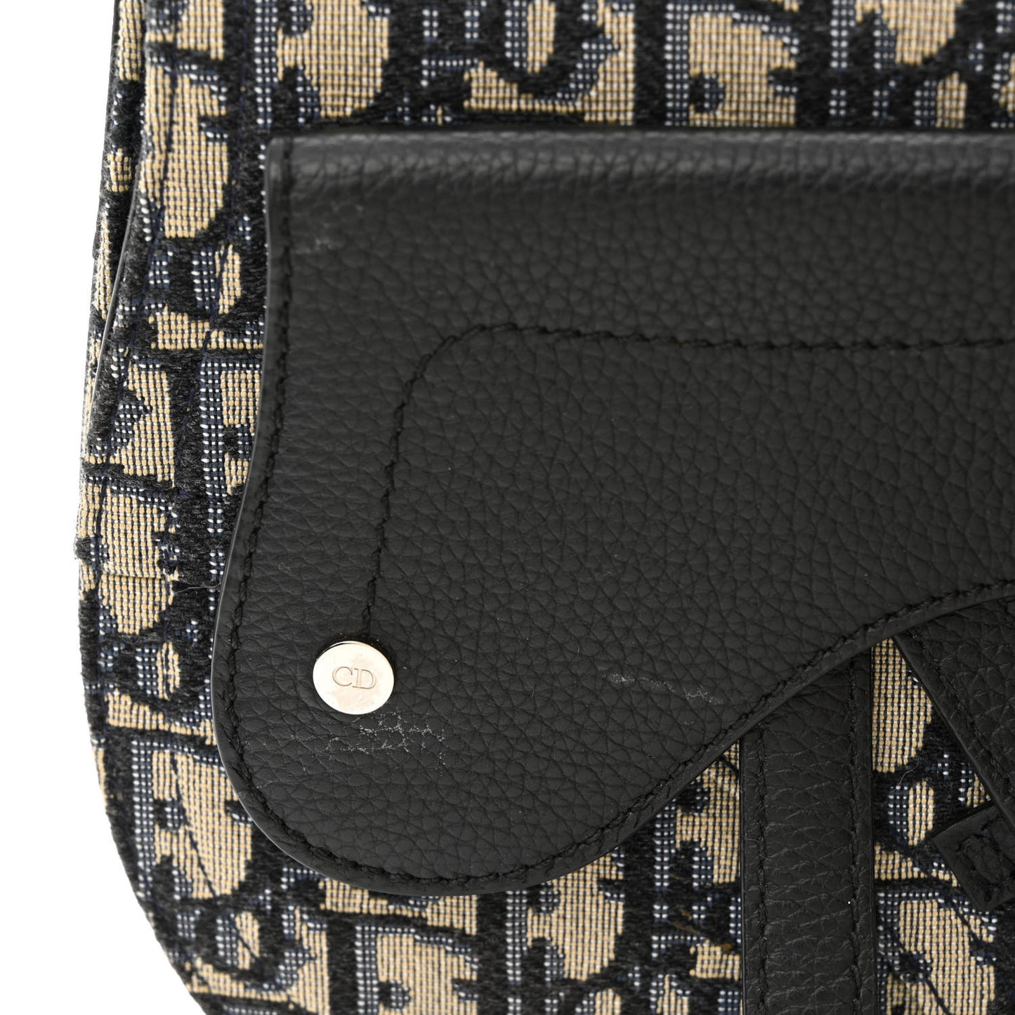 Oblique Saddle Messenger Pouch Beige Black