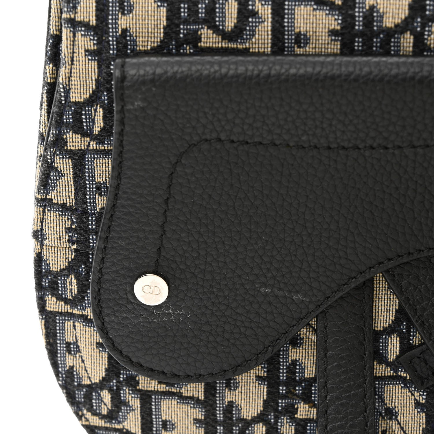 Christian Dior Oblique Saddle Messenger Pouch Beige Black 11 of 12