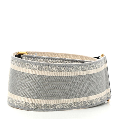 Christian Dior Canvas Embroidered Shoulder Strap Grey 2 of 7