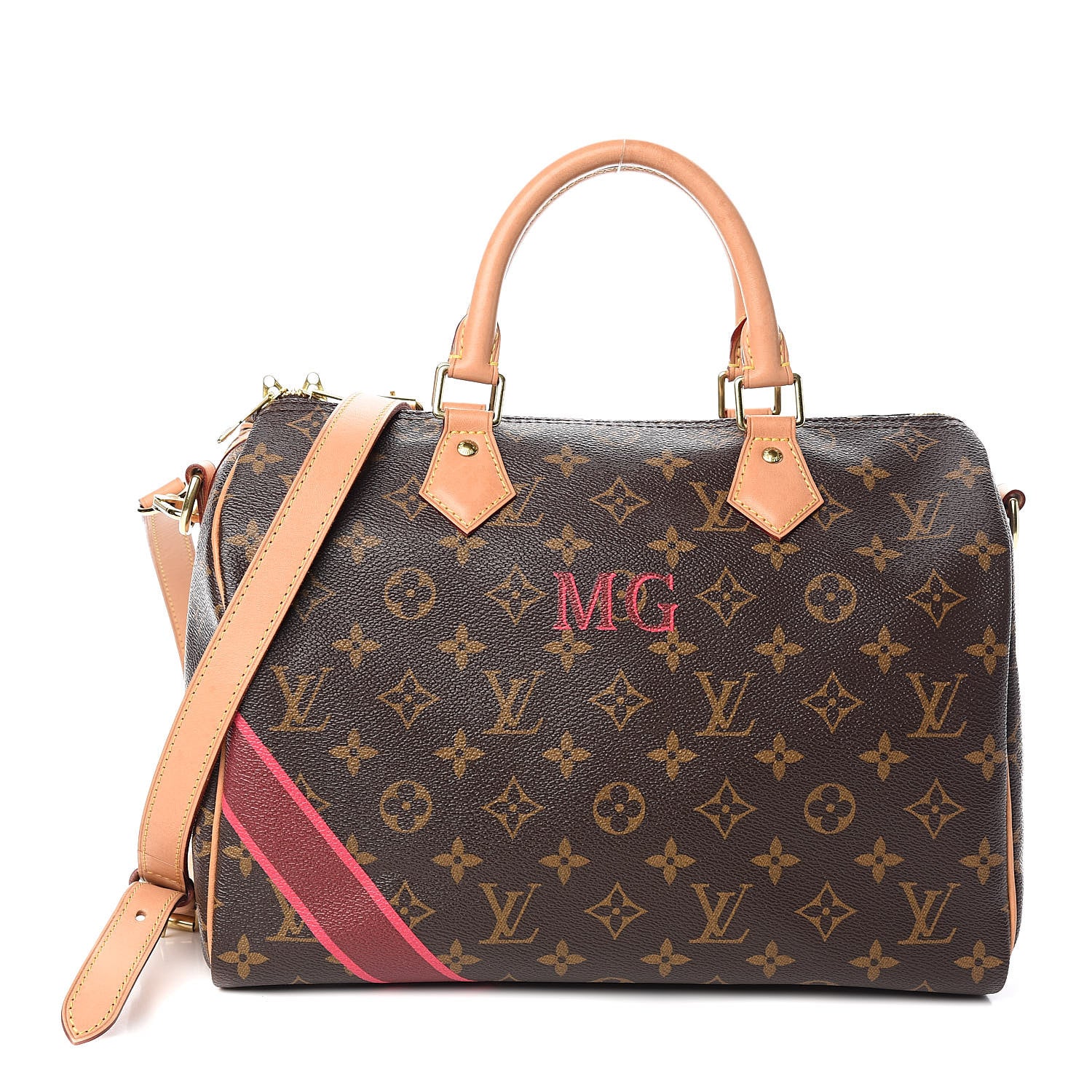 Louis Vuitton Monogram My LV Heritage Speedy Bandouliere 30 Bordeaux Fuchsia 1 of 11