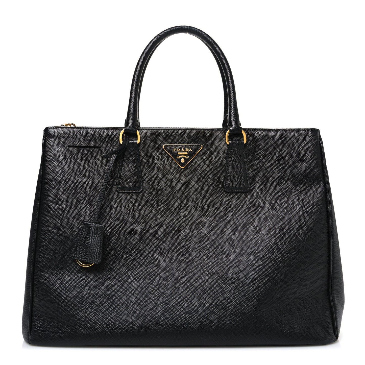 Saffiano Large Galleria Double Zip Tote Black