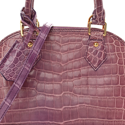 Louis Vuitton Shiny Crocodile Alma BB Purple 7 of 9