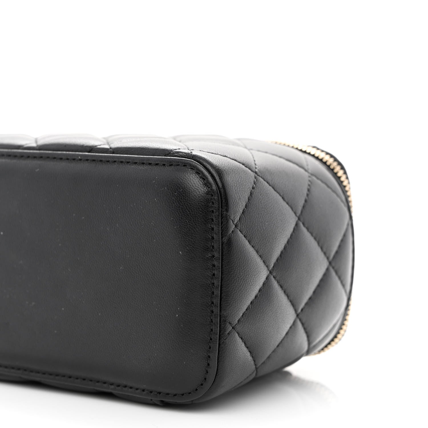 Chanel Lambskin Quilted Small Pearl Crush Vanity Case With Chain Black 10 of 11