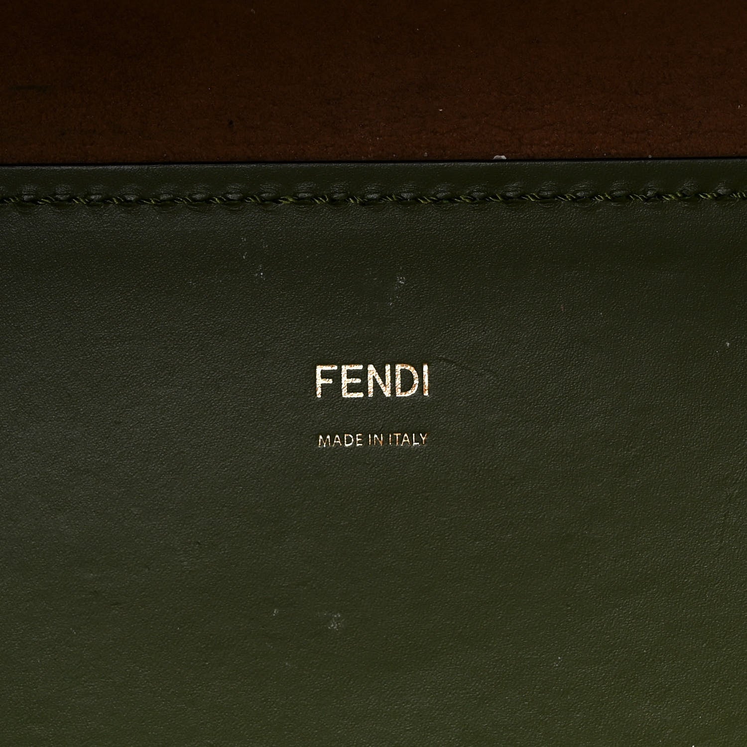 Fendi Vitello King Plexiglass Logo Embossed Medium Fendi Sunshine Shopper Tote Avocado 6 of 12