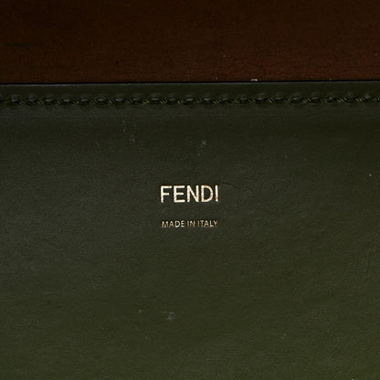 Fendi Vitello King Plexiglass Logo Embossed Medium Fendi Sunshine Shopper Tote Avocado 6 of 12