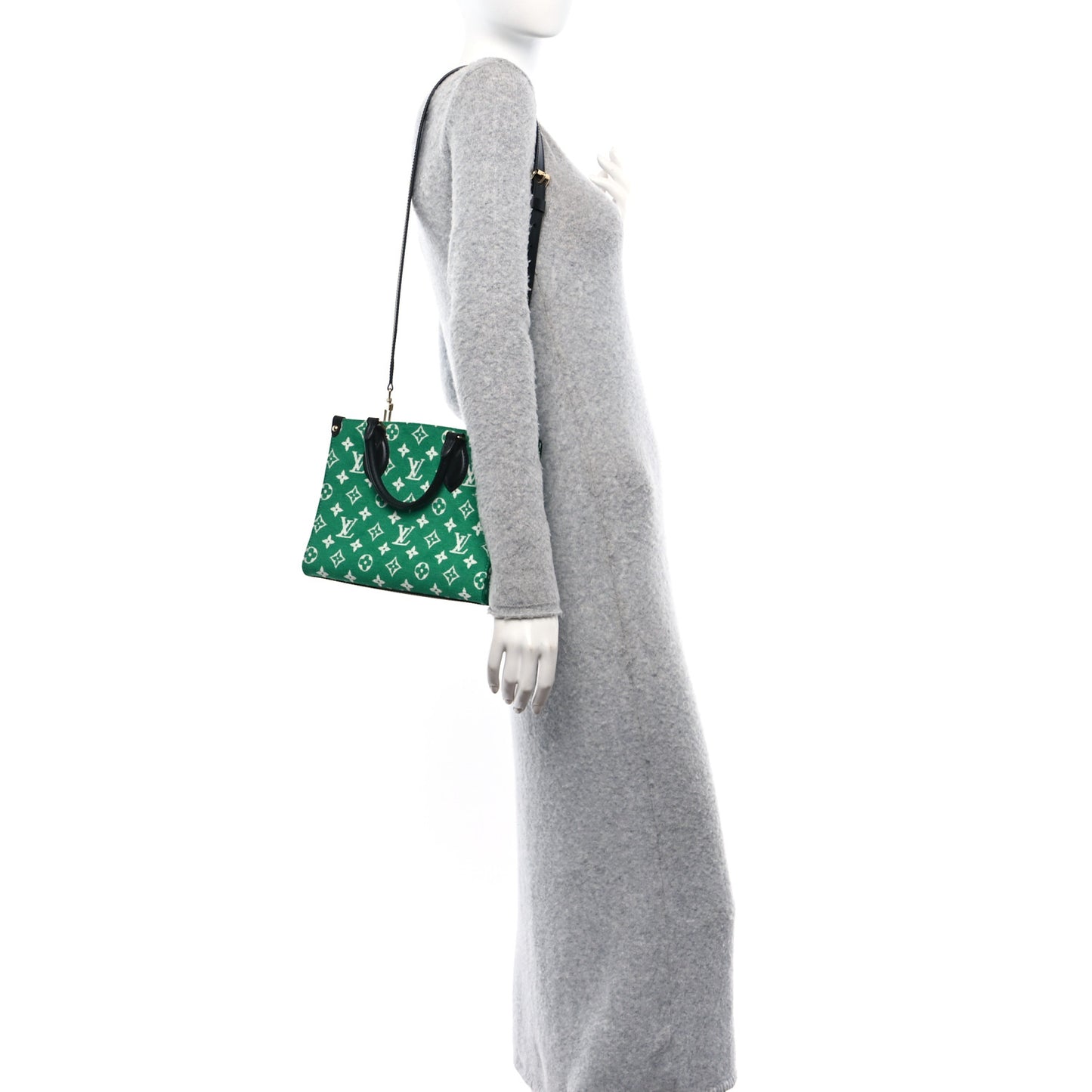 Jacquard Velvet Monogram Onthego PM Green