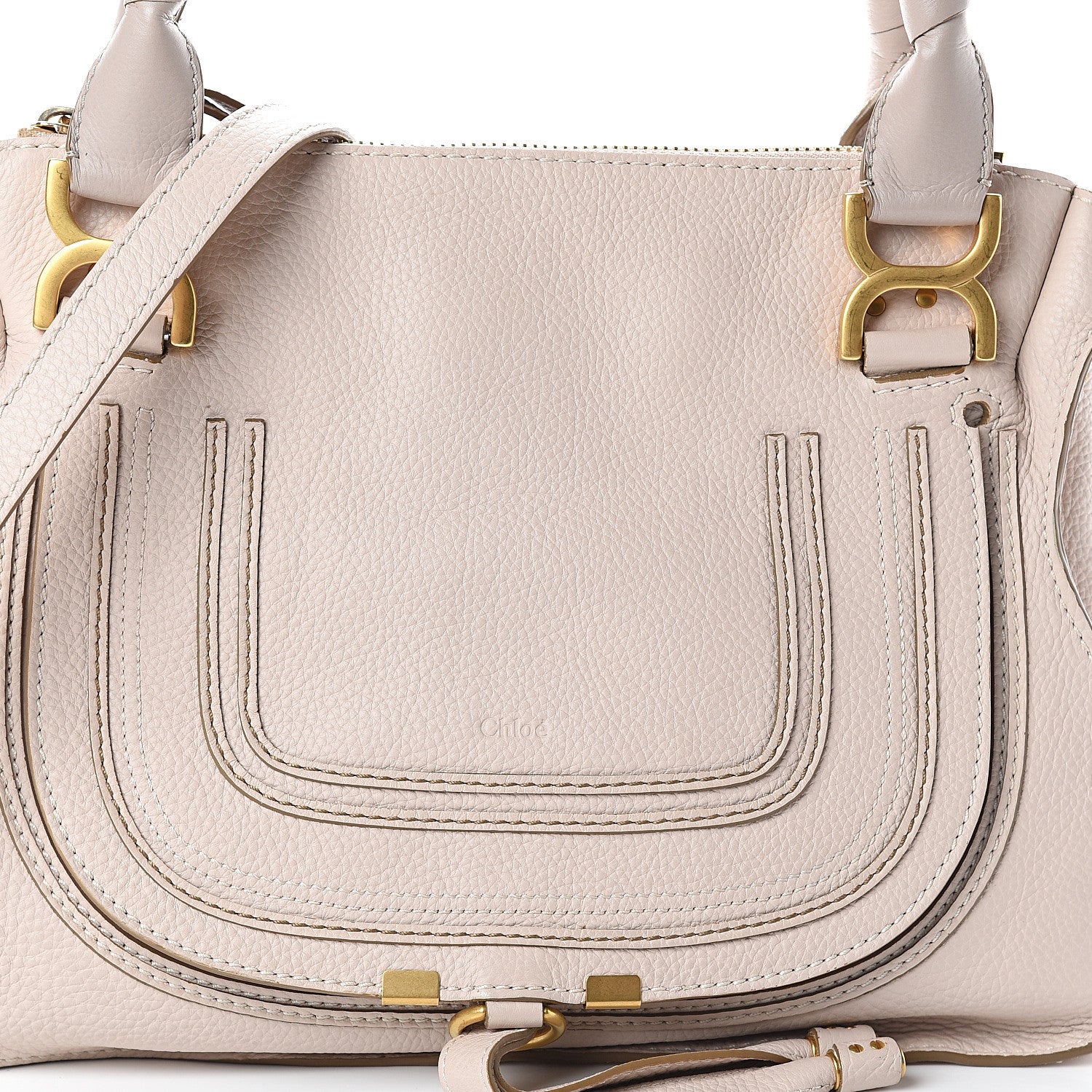 Chloe Calfskin Medium Marcie Satchel Abstract White 6 of 8