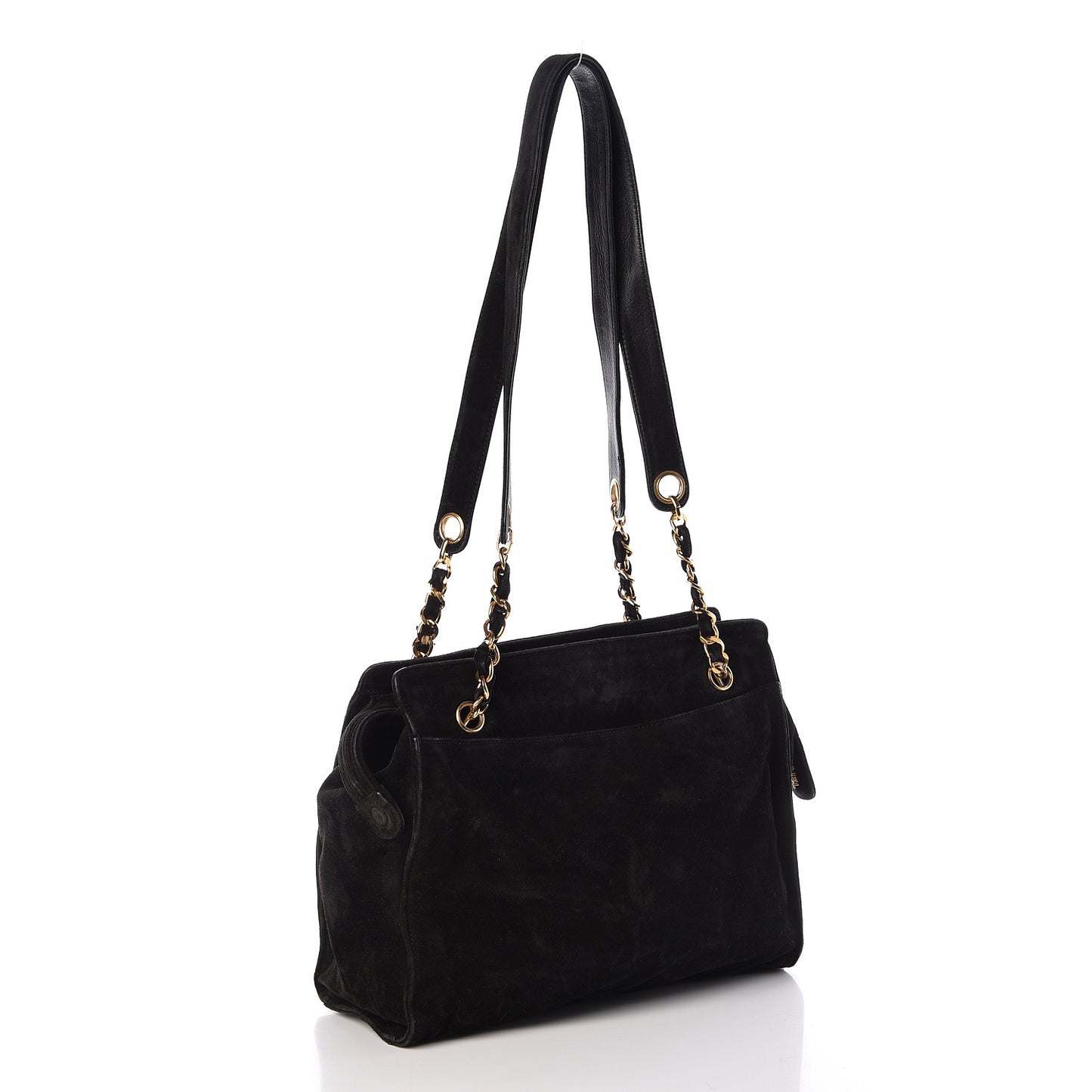 Suede CC Shoulder Bag Black
